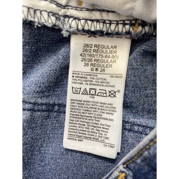 GAP Jeans Womens Jegging Size 2 R Mid Rise Blue Medium Wash Denim Stretch - Picture 4 of 12